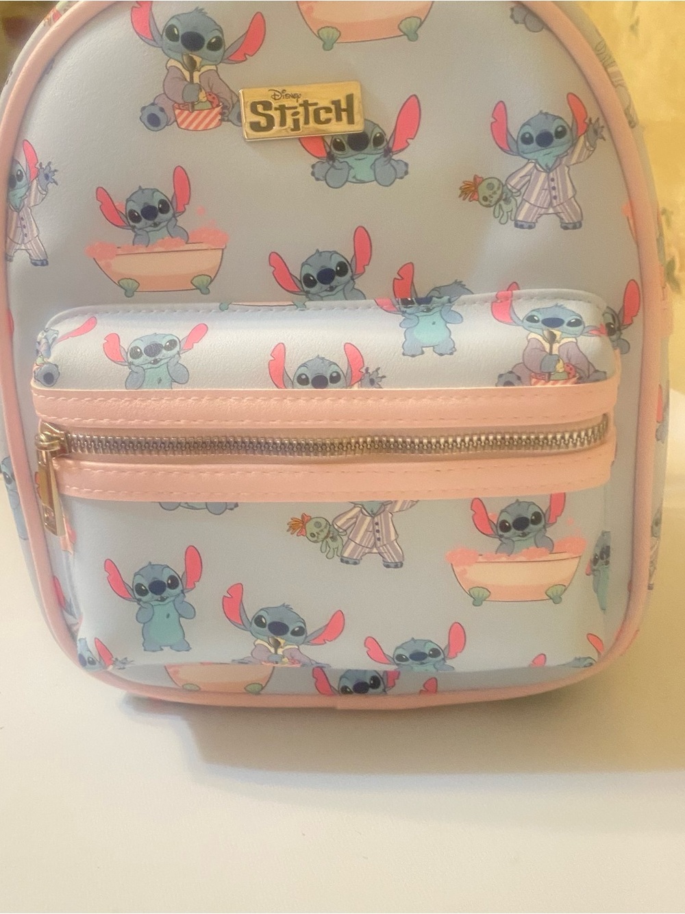 Disney Light Blue and Pink Stitch Mini Backpack